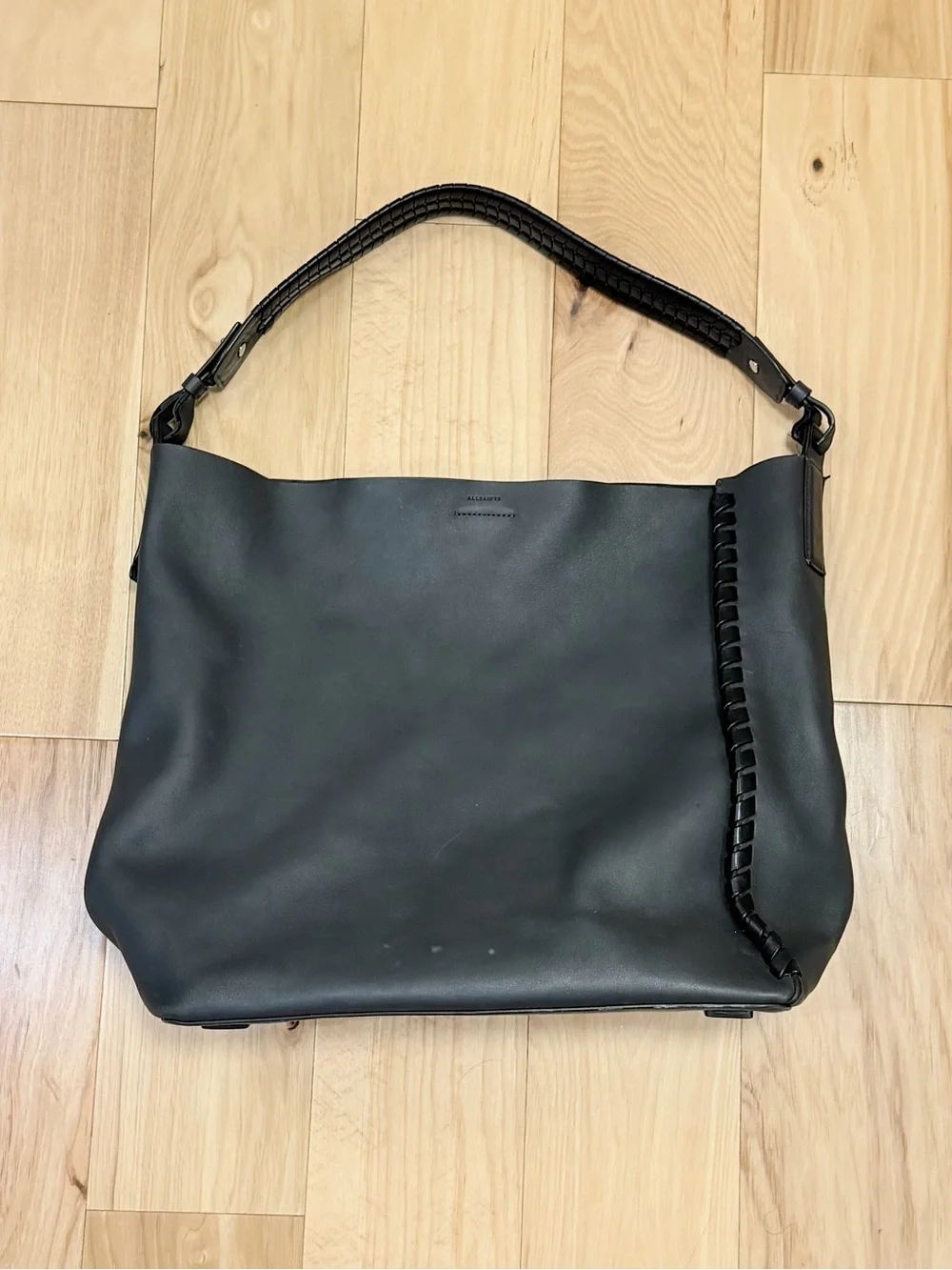 AllSaints Leather Pearl Hobo Shoulder Bag - Picture 3 of 14